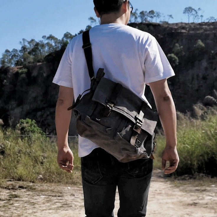 Canvas and Leather Rugged Messenger Bag - More than a backpack