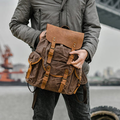 Genuine Leather & Canvas Vintage Backpack - More than a backpack