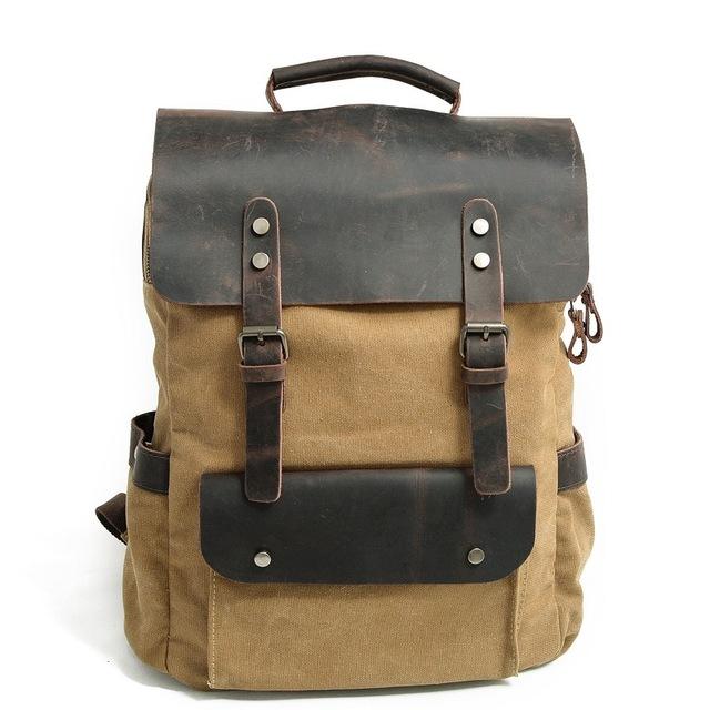 Vintage Leather & Canvas Backpack - More than a backpack