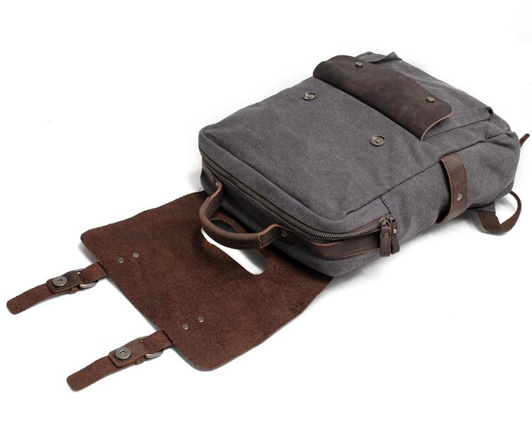 Vintage Leather & Canvas Backpack - More than a backpack
