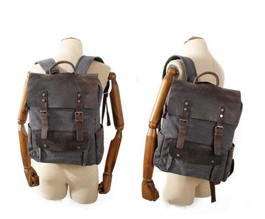 Vintage Leather & Canvas Backpack - More than a backpack