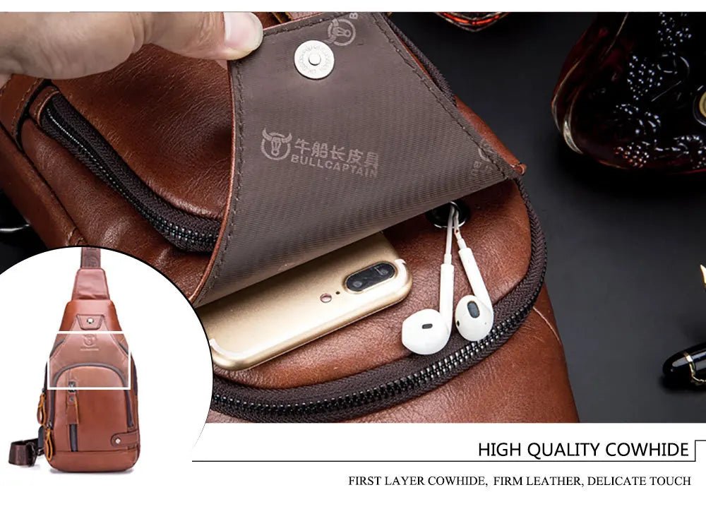 cross shoulder backpack leather Genuine Leather Crossbody USB Bag — More than a backpack