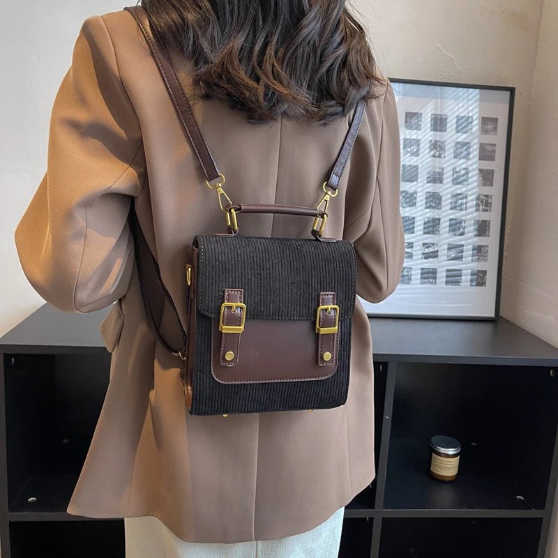 Small Vintage Corduroy Backpack