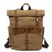 Canvas and Leather Roll-Top Vintage Backpack - More than a backpack