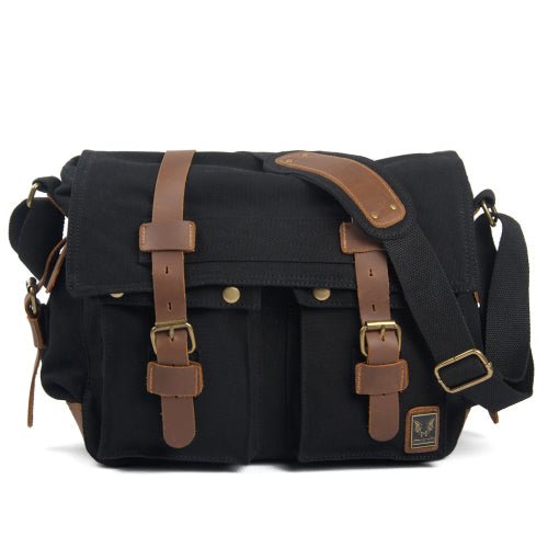 Canvas and Leather Rugged Messenger Bag