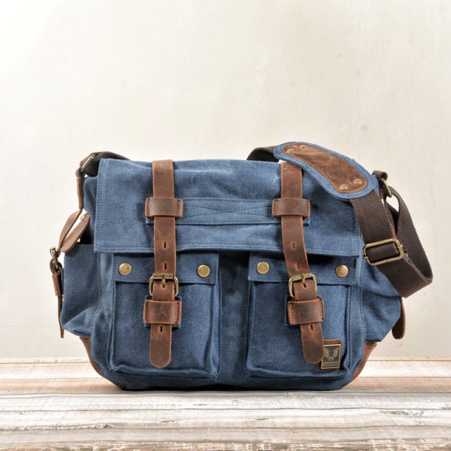 Canvas and Leather Rugged Messenger Bag
