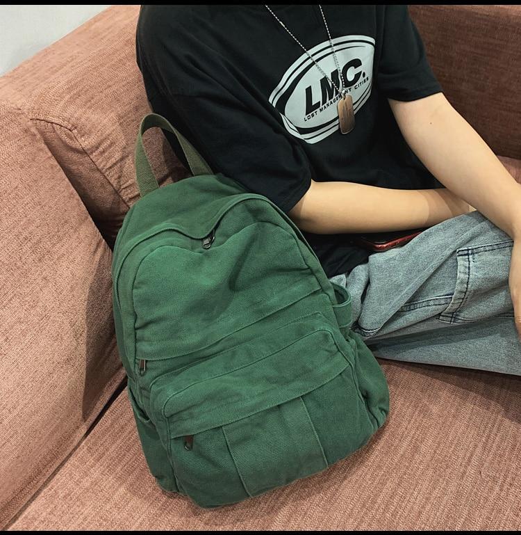 Pocket Front Canvas Backpack School Backpack — More than a backpack