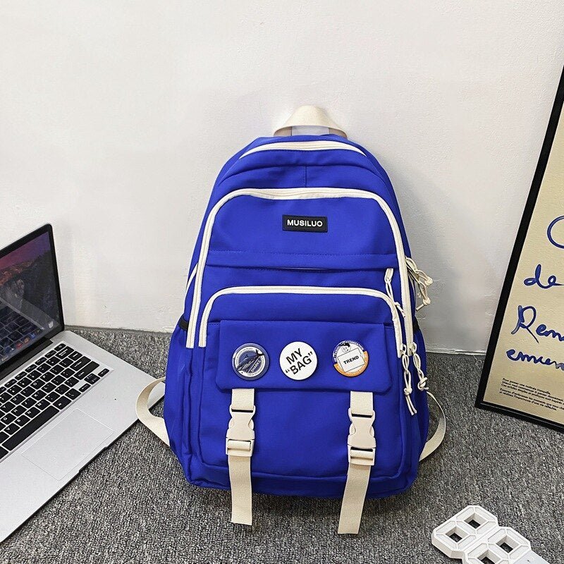 Korean Badges Waterproof School Backpack - More than a backpack