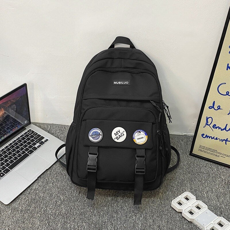 Korean Badges Waterproof School Backpack - More than a backpack