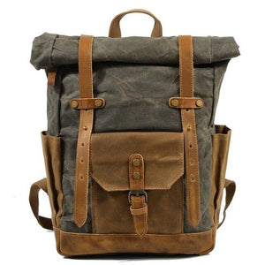 Men's Military Roll-top Oil Wax Canvas Backpack — More than a backpack