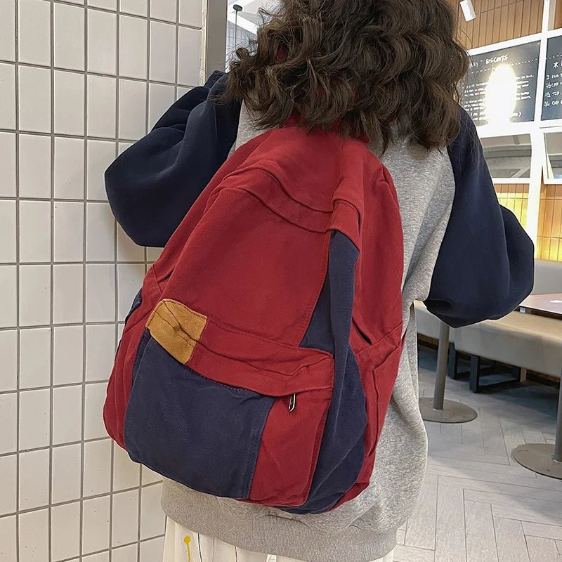 Panelled Canvas School Backpack - More than a backpack