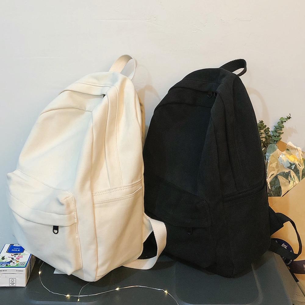 Simple Basic Canvas School Backpack —