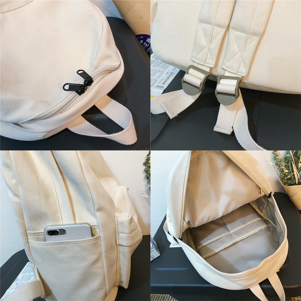 Simple Basic Canvas School Backpack —