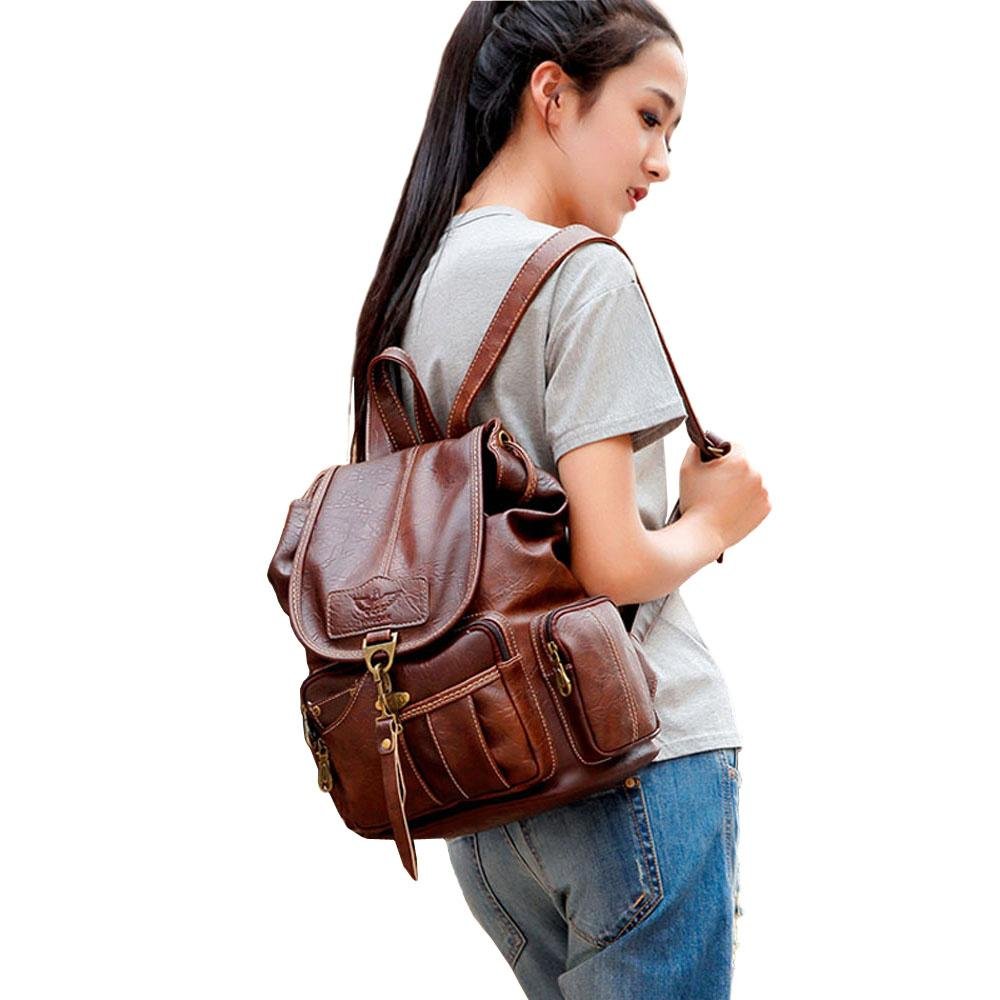 Vintage Faux Leather Drawstring Backpack — More than a backpack