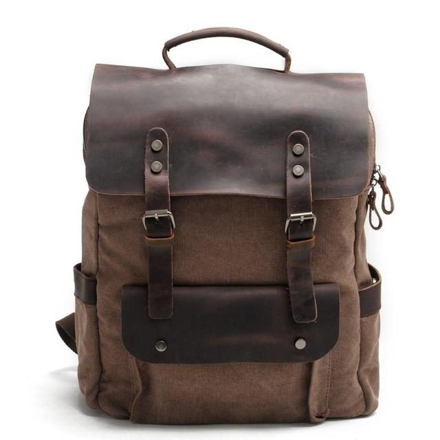 Vintage Leather & Canvas Backpack - More than a backpack