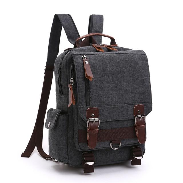Men's Backpack - Vintage Lightweight Travel Backpack, Black
