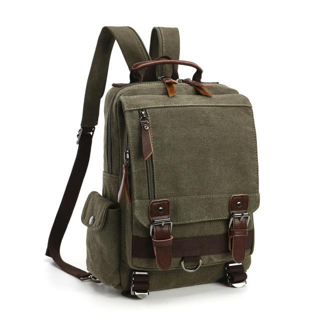 canvas mini backpack Small Vintage Travel Crossbody/Backpack, Army green