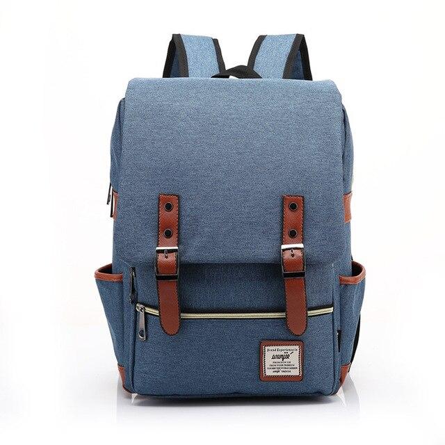 best vintage style laptop backpacks Men's Vintage Oxford Travel Laptop Backpack, Blue / 14 inch