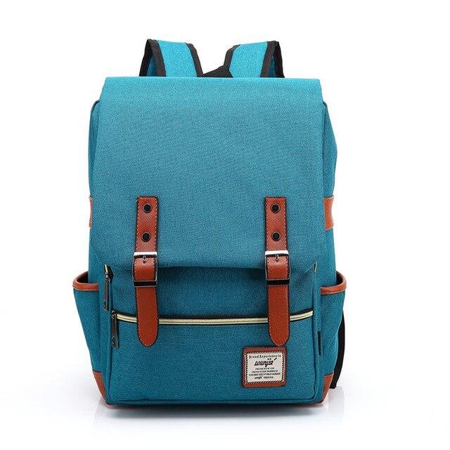 bg 613 vintage laptop backpack Men's Vintage Oxford Travel Laptop Backpack, Sky Blue / 14 inch