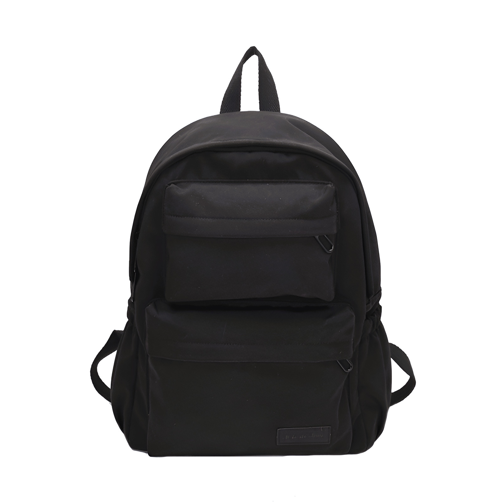 Polyester Plain Black Waterproof School Backpack Bag